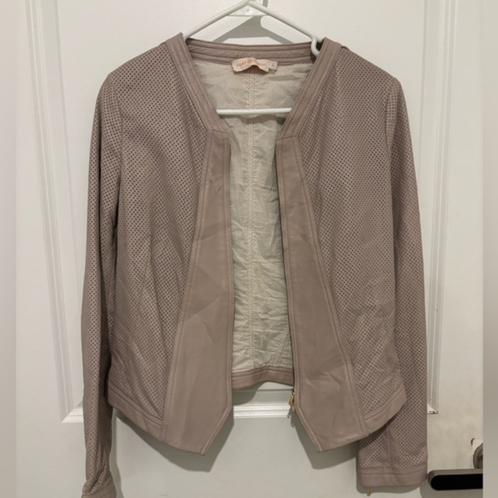 Tory Burch Light Beige Leather Jacket